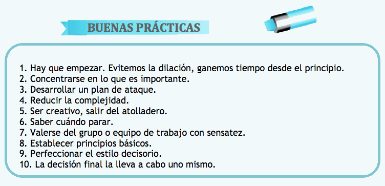 Buenas prácticas en la toma de decisiones