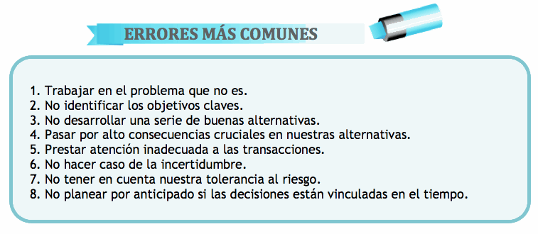 Errores más comunes en la toma de decisiones